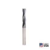 51678 CNC Solid Carbide Spiral for Steel & Stainless Steel with AlTiN Coating 2-Flute x 5/16 Dia x 1-1/8 x 5/16 Shank x 3 Inch Long Up-Cut Router Bit / 45º Corner Chamfer End Mill
