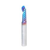 51818-K Solid Carbide CNC Spektra™ Extreme Tool Life Coated Spiral ‘O’ Flute Ball Nose, Plastic Cutting 1/8 Radius x 1/4 Dia x 3/4  x 1/4 Shank x 2 Inch Long Up-Cut Router Bit