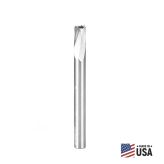 51892 Solid Carbide Slow Spiral O Flute  Acrylic Cutting 1/4 Dia x 3/8 x 1/4 Inch Shank Up-Cut Router Bit