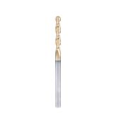 51906-Z Solid Carbide CNC Spiral 'O' Flute Ball Nose Up-Cut, Aluminum Cutting 1/8 R x 1/4 Dia x 1-1/2 x 1/4 Shank ZrN Coated Router Bit