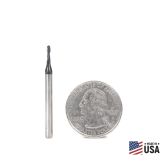 51910 High Performance Solid Carbide CNC Steel, Stainless Steel & Composite Cutting Variable Helix Spiral Ball Nose with AlTiN Coating 2-Flute x 1/32 Radius x 1/16 Dia x 3/16 x 1/8 Shank x 1-1/2 Inch Long Up-Cut Router Bit/End Mill