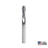 51912 High Performance Solid Carbide CNC Steel, Stainless Steel & Composite Cutting Variable Helix Spiral Ball Nose with AlTiN Coating 2-Flute x 1/8 Radius x 1/4 Dia x 3/4 x 1/4 Shank x 2-1/2 Inch Long Up-Cut Router Bit/End Mill