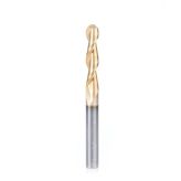 51915-Z Solid Carbide CNC Spiral 'O' Flute Ball Nose Up-Cut, Aluminum Cutting 3/16 R x 3/8 Dia x 1-3/4 x 3/8 Shank ZrN Coated Router Bit