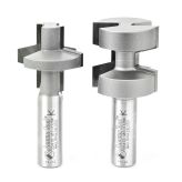 55414 2-Piece Carbide Tipped Wedge Tongue & Groove 15 Deg x 1-1/4 Dia x 1-1/4 x 1/2 Inch Shank Set