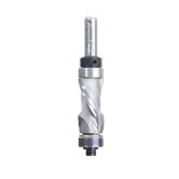 57175 Solid Carbide (Brazed To Steel Shank) Spiral Flush Trim Compression 1/2 Dia x 1 x 1/4 Inch Shank With Upper And Lower Ball Bearings
