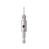 57270 Replacement Carbide Tipped Countersink with Slow Spiral HSS M2 Drill for #4 Size Screw 3/8 Drill Dia x 1/4 Hex Shank for #55226 Adjustable No-Thrust Countersink