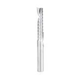  57305 Metric Solid Carbide CNC Spiral 'O' Single Flute, Aluminum Cutting 8mm Dia x 38mm x 8mm Shank x 76mm Long Up-Cut Router Bit 