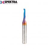 57360-K Solid Carbide CNC Spektra™ Extreme Tool Life Coated Spiral 'O' Flute, Plastic Cutting for Improved Surface Finish 1/8 Dia x 1/2 x 1/4 Inch Shank Up-Cut Router Bit