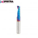 57363-K Solid Carbide CNC Spektra™ Extreme Tool Life Coated Spiral 'O' Flute, Plastic Cutting for Improved Surface Finish 1/4 Dia x 3/4 x 1/4 Inch Shank Up-Cut Router Bit