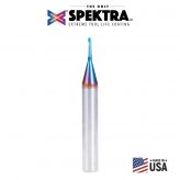 57364-K Solid Carbide CNC Spektra™ Extreme Tool Life Coated Spiral 'O' Flute, Plastic Cutting for Improved Surface Finish 1/16 Dia x 1/4 x 1/4 Inch Shank Up-Cut Router Bit