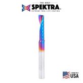 57367-K Solid Carbide CNC Spektra™ Extreme Tool Life Coated Spiral 'O' Flute, Plastic Cutting for Improved Bottom Surface Finish 1/4 Dia x 1 x 1/4 Inch Shank Up-Cut Router Bit