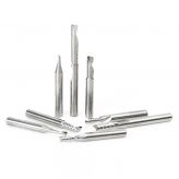  AMS-160 8-Pc Aluminum Cutting Solid Carbide Spiral 'O' Flute CNC Router Bit Collection, 1/4 Inch Shank