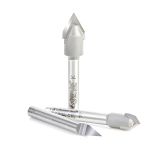 AMS-129 3-Pc "Zeo-Point" Solid Carbide and Carbide Tipped 30, 60 & 90 Degree V-Groove Router Bit Pack, 1/4 Inch Shank