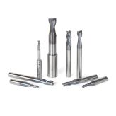 AMS-152 8-Pc Set, Solid Carbide Spiral, AlTiN Coated, CNC End Mill / Router Bit Collection for Stainless Steel, Steel & Composite Materials, 1/8, 1/4 & 3/8 Inch Shank