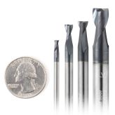 AMS-154 4-Pack CNC Spiral End Mill, Steel & Stainless Steel Cutting with AlTiN Coating Router Bits