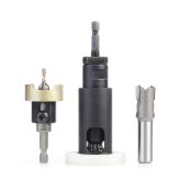 AMS-626 3-Pc Adjustable Depth-Stop No-Mar Countersink, Plug Planer and Plug Cutter Set