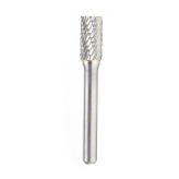 BURS-084 Solid Carbide Cylindrical Shape with End Cut 3/8 Dia x 3/4 x 1/4 Shank Double Cut SB Burr Bit for Die-Grinders