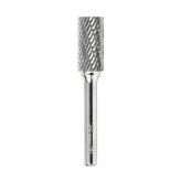 BURS-104 Solid Carbide Cylindrical Shape with No End Cut 1/2 Dia x 1 x 1/4 Shank Double Cut SA Burr Bit for Die-Grinders