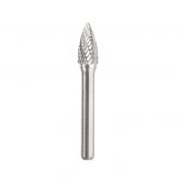 BURS-194 Solid Carbide Pointed Tree Shape 3/8 Dia x 3/4 x 1/4 Shank Double Cut SG Burr Bit for Die-Grinders