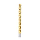 HSS1208 High Speed Steel (HSS) Foam Cutting Ball End Extended Reach 1/2 Radius x 1 Dia x 10 x 12 Long x 1 Shank CNC 4-Flute Spiral Up-Cut Router Bit TiN Coated