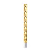 HSS1218 High Speed Steel (HSS) Foam Cutting End Mill Extended Reach 1 Dia x 10 x 12 Long x 1 Shank CNC 4-Flute Spiral Up-Cut Router Bit TiN Coated