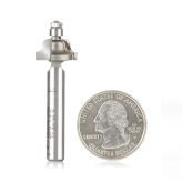 MR0104 Carbide Tipped Miniature Roman Ogee 3/32 Radius x 9/16 Dia x 5/16 x 1/4 Inch Shank with Mini 3/16 Dia Lower Ball Bearing