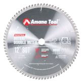 MS12800 Carbide Tipped Miter 12 Inch Dia x 80T 4+1 ATB, -2 Deg, 1 Inch Bore