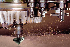CNC insert v groove router bits on spindle