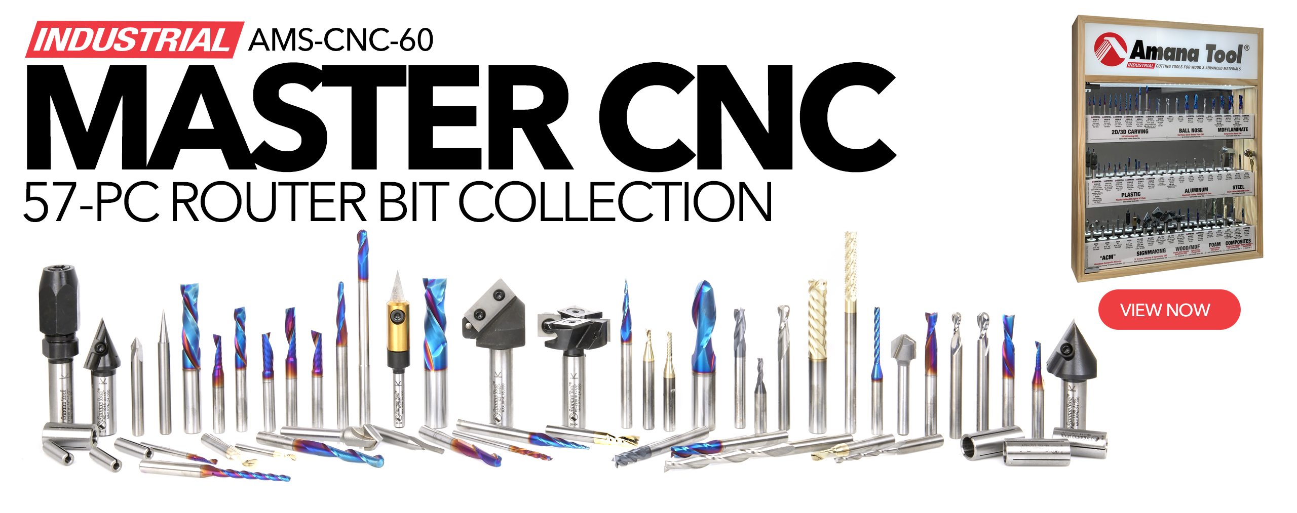 AMS-CNC-60 Master CNC Router Bit Collection, 57 PCS