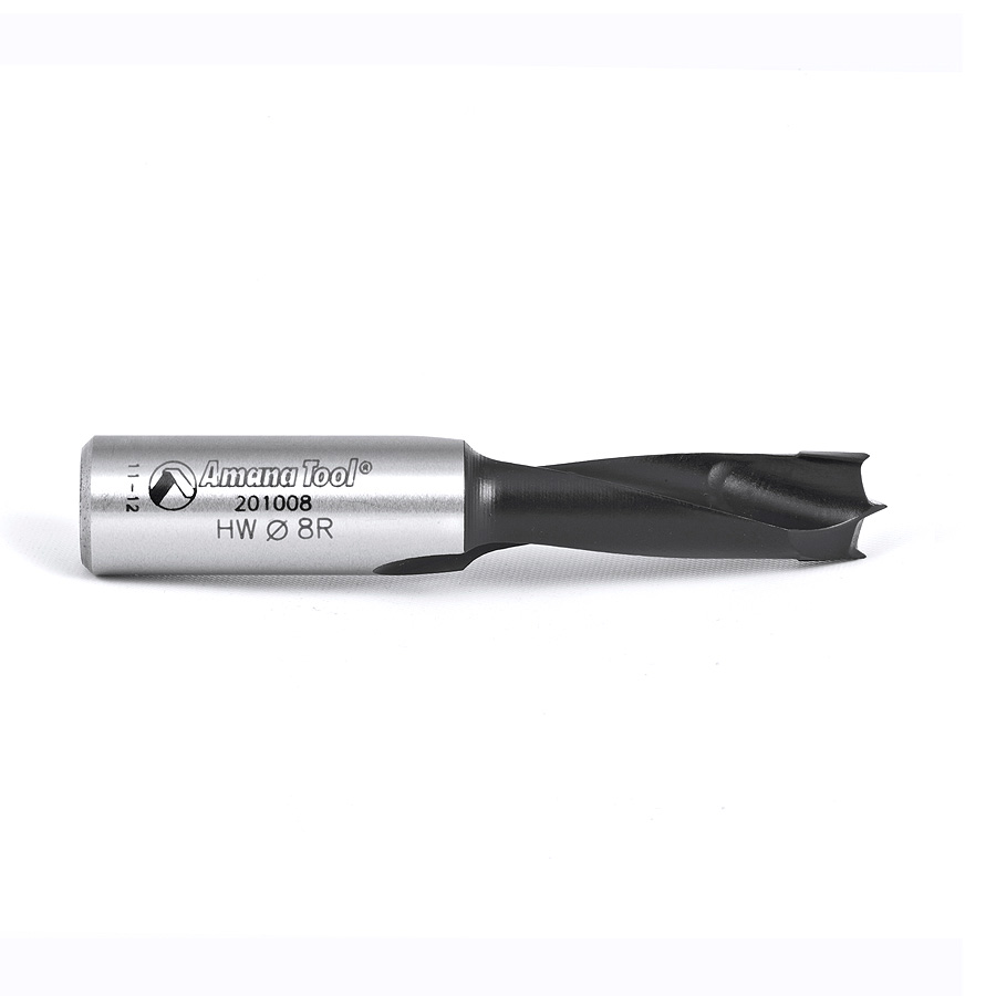 201008 Carbide Tipped Brad Point Boring Bit R/H 8mm Dia x 57mm Long x 10mm Shank