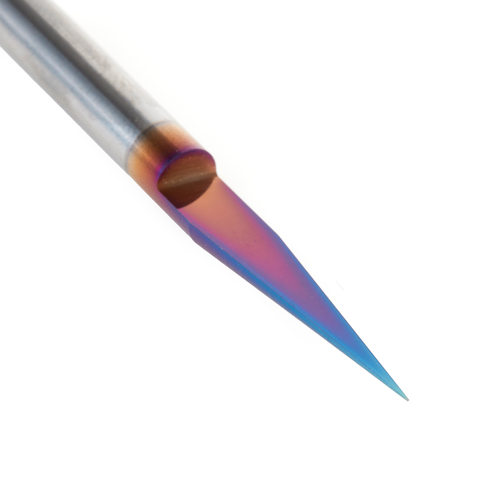 45611-K-M Solid Carbide 15 Degree Engraving 0.13mm (.005") Tip Width x 6mm Shank Signmaking Spektra™ Extreme Tool Life Coated Router Bit