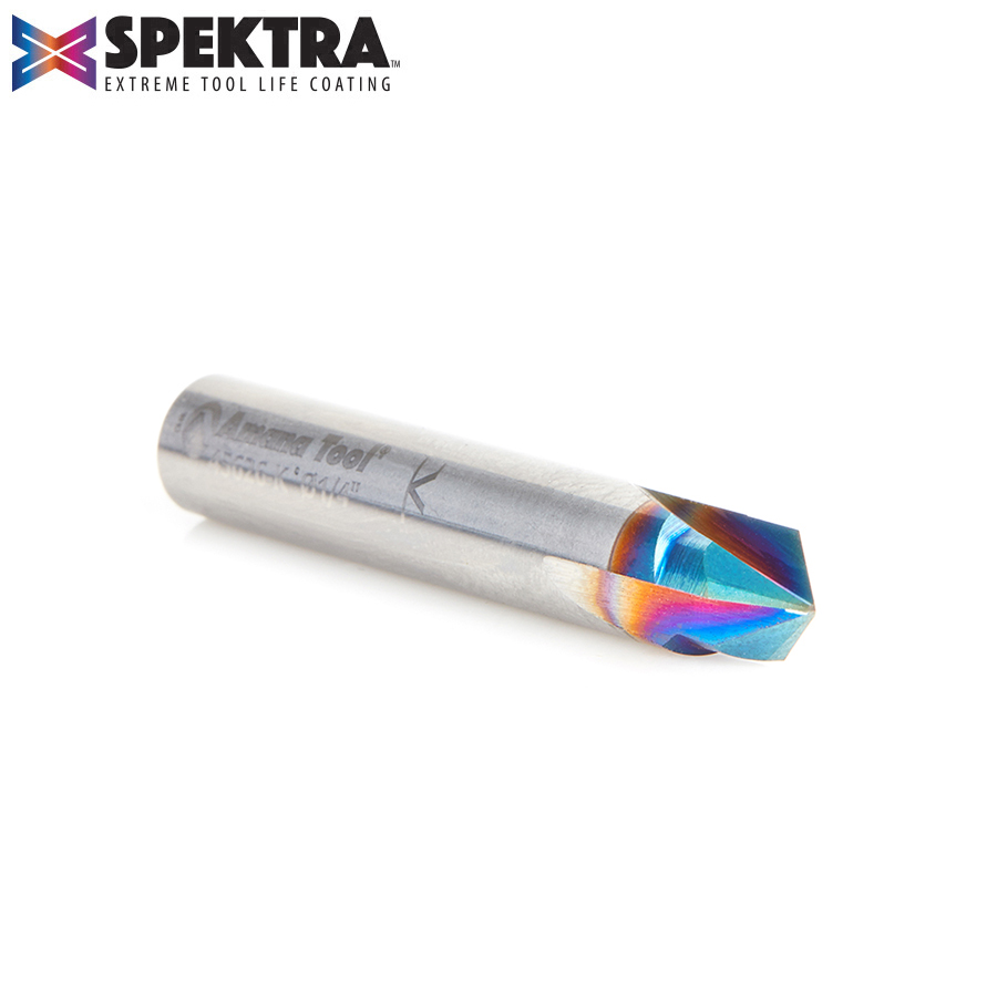 45626-K Solid Carbide V-Groove 90 Deg x 1/4 Dia x 1/8 x 1/4 Inch Shank Spektra™ Extreme Tool Life Coated Router Bit