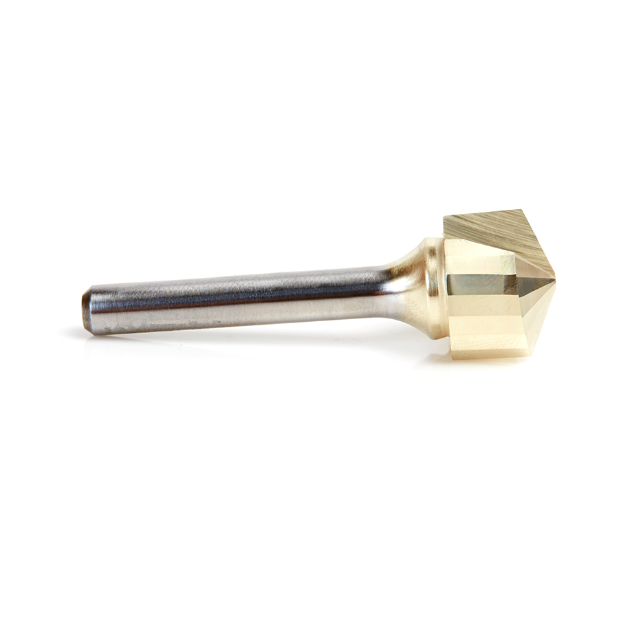 45741 Carbide V-Groove 135 Deg. Folding for Composite Material Panels Like TCM, CCM, ACM, 0.078 Inch Tip Width x 1/8 x 3/4 Dia. x 1/4 Inch Shank ZrN Coated Router Bit