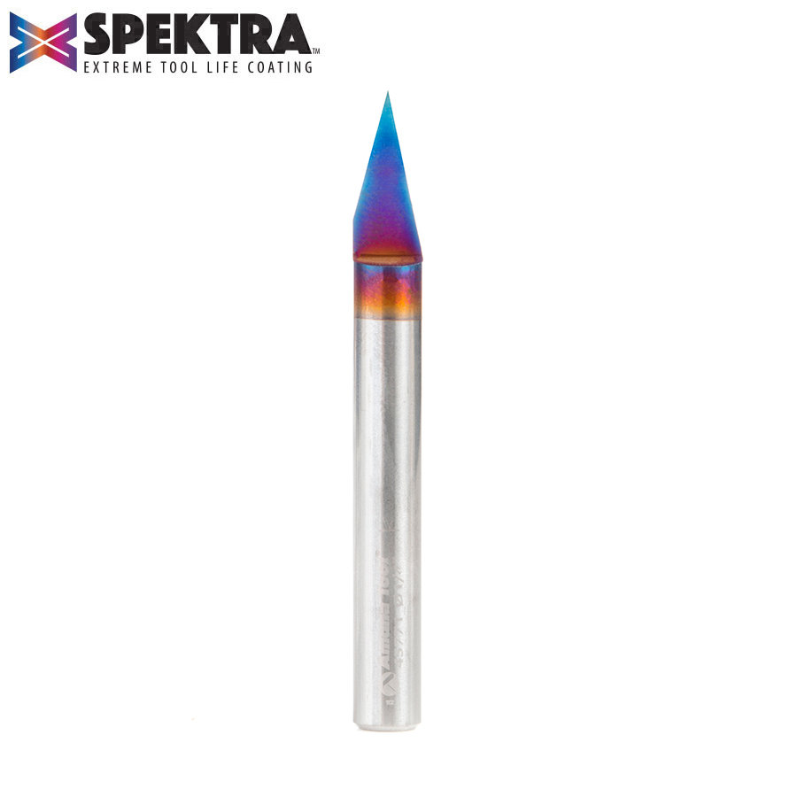 45771-K Solid Carbide 30 Degree Engraving 0.005 Tip Width x 1/4 Inch Shank Signmaking Spektra™ Extreme Tool Life Coated Router Bit