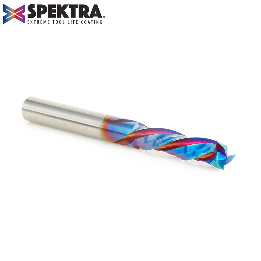 46018-K CNC Solid Carbide Spektra™ Extreme Tool Life Coated Mortise Compression Spiral 1/4 Dia x 1 Inch x 1/4 Shank