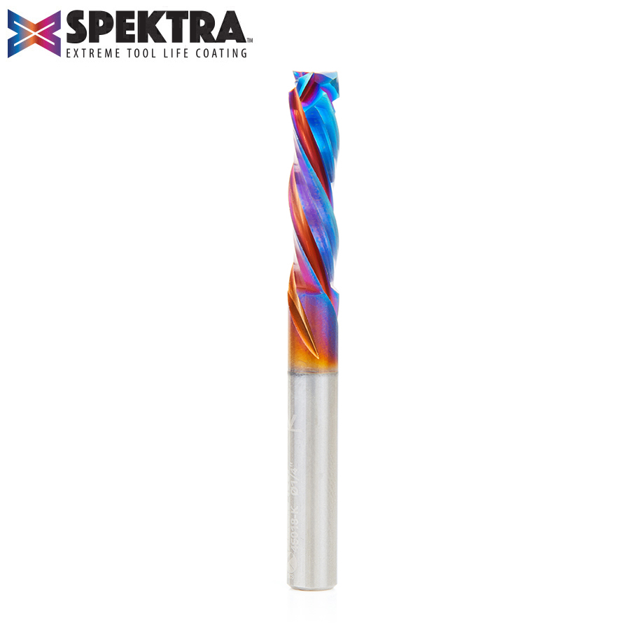 46018-K CNC Solid Carbide Spektra™ Extreme Tool Life Coated Mortise Compression Spiral 1/4 Dia x 1 Inch x 1/4 Shank