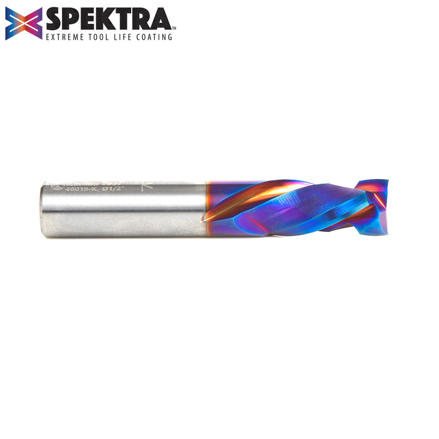 46019-K CNC Solid Carbide Spektra™ Extreme Tool Life Coated Mortise Compression Spiral 1/2 Dia x 1 Inch x 1/2 Shank