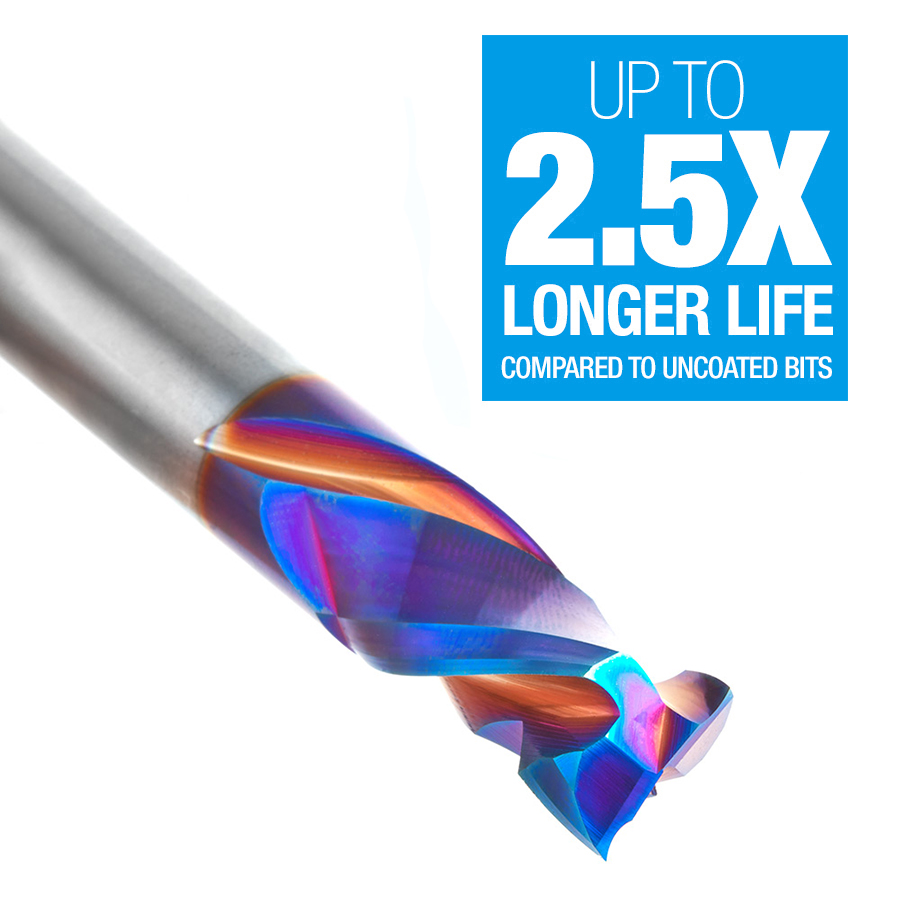 46019-K CNC Solid Carbide Spektra™ Extreme Tool Life Coated Mortise Compression Spiral 1/2 Dia x 1 Inch x 1/2 Shank