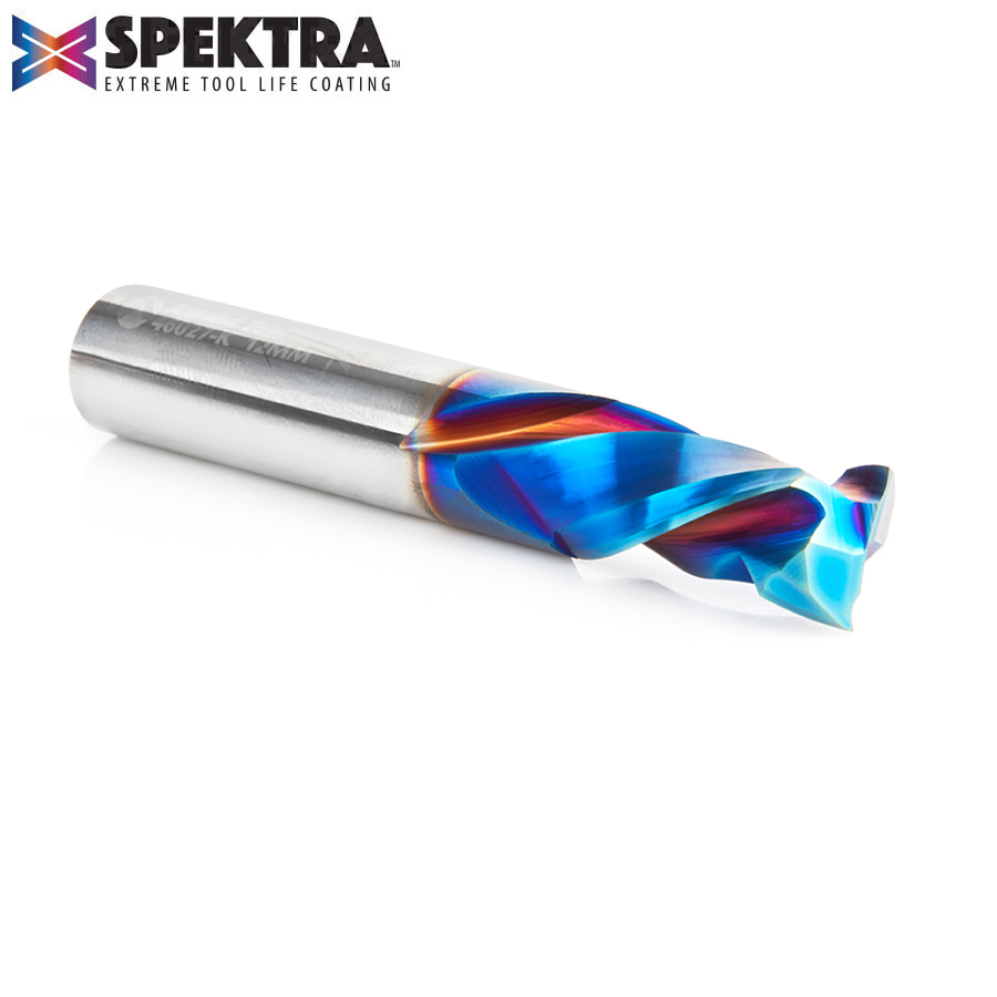 46027-K CNC Solid Carbide Spektra™ Extreme Tool Life Coated Mortise Compression Spiral 12mm Dia x 25mm x 12mm Shank