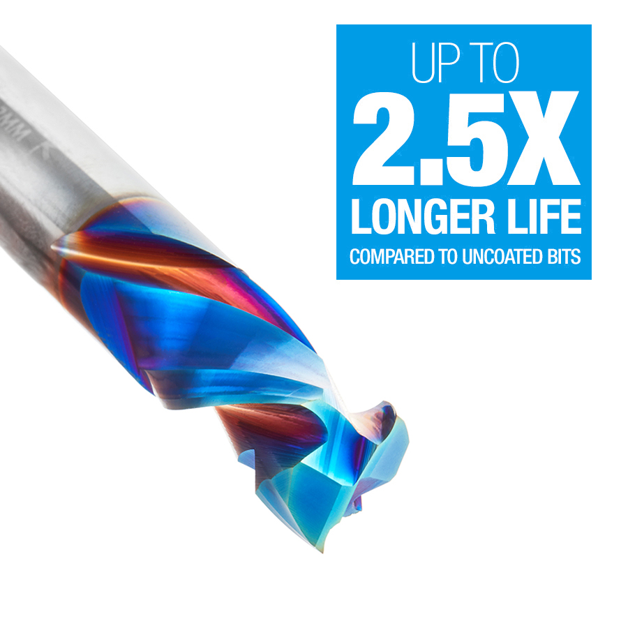 46027-K CNC Solid Carbide Spektra™ Extreme Tool Life Coated Mortise Compression Spiral 12mm Dia x 25mm x 12mm Shank
