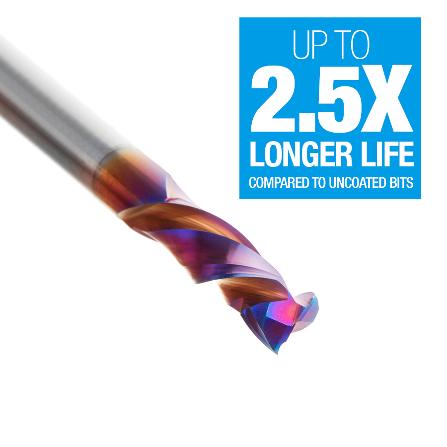46033-K CNC Solid Carbide Spektra™ Extreme Tool Life Coated Mortise Compression Spiral 1/4 Dia x 7/8 Inch x 1/4 Shank