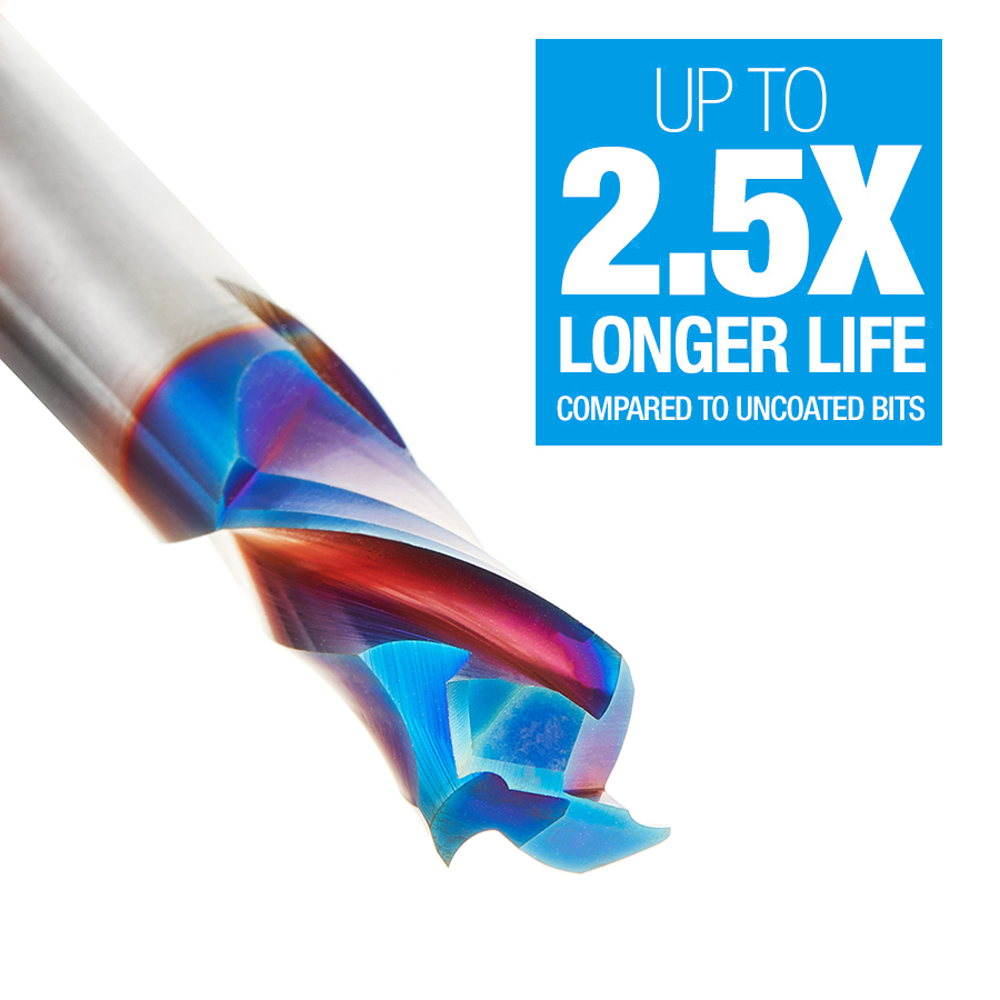 46034-K CNC Solid Carbide Spektra™ Extreme Tool Life Coated Mortise Compression Spiral 1/2 Dia x 1 Inch x 1/2 Shank
