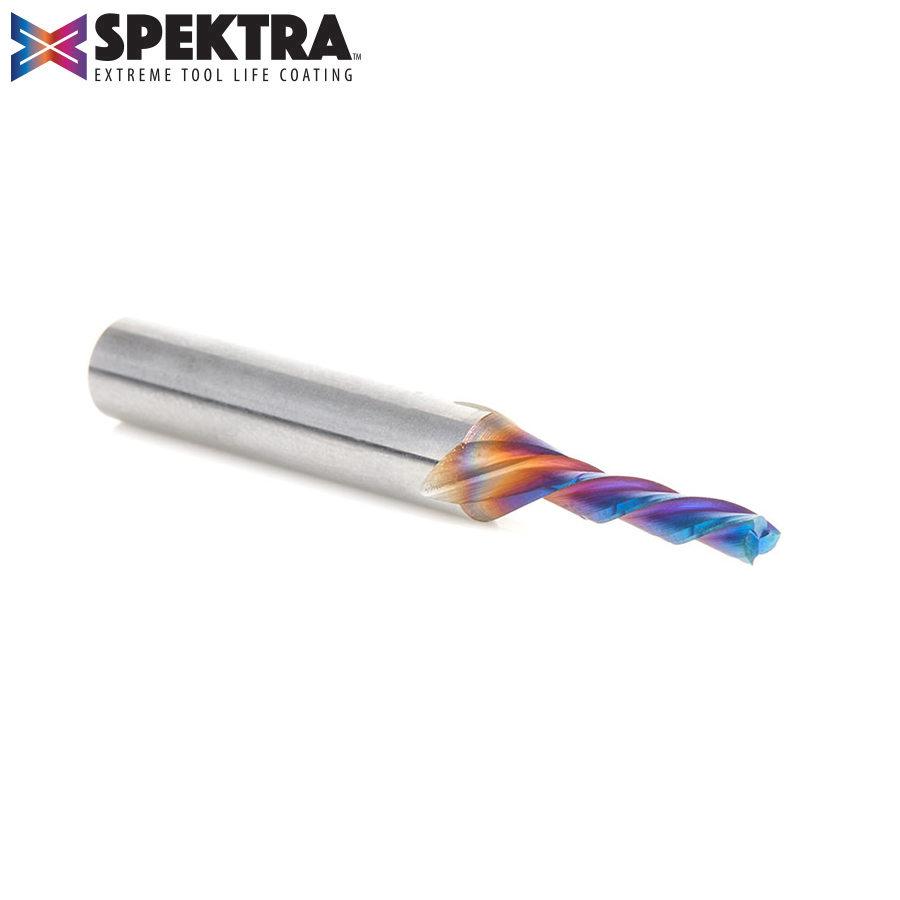 46051-K Solid Carbide Spektra™ Extreme Tool Life Coated Spiral Plunge 1/8 Dia x 1/2 x 1/4 Inch Shank Down-Cut, 3-Flute