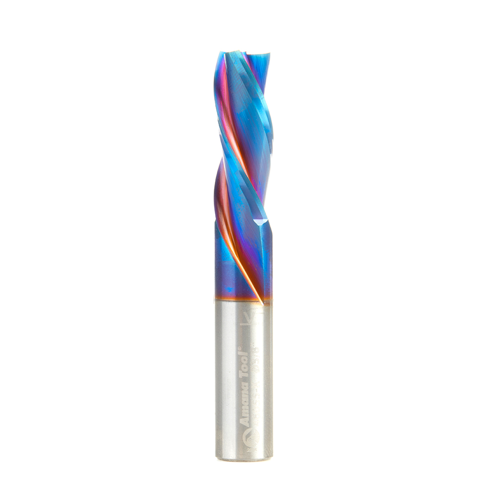 46055-K Solid Carbide Spektra™ Extreme Tool Life Coated Spiral Plunge 3/8 Dia x 1 x 3/8 Inch Shank Down-Cut, 3-Flute