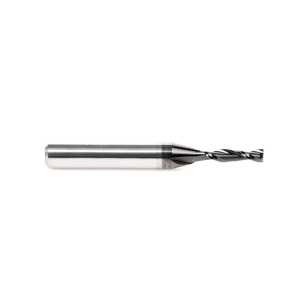 46100-DLC Solid Carbide Spiral Plunge Diamond-Like Carbon (DLC) Coated for Solid Wood 1/8 Dia x 1/2 x 1/4 Inch Shank Up-Cut