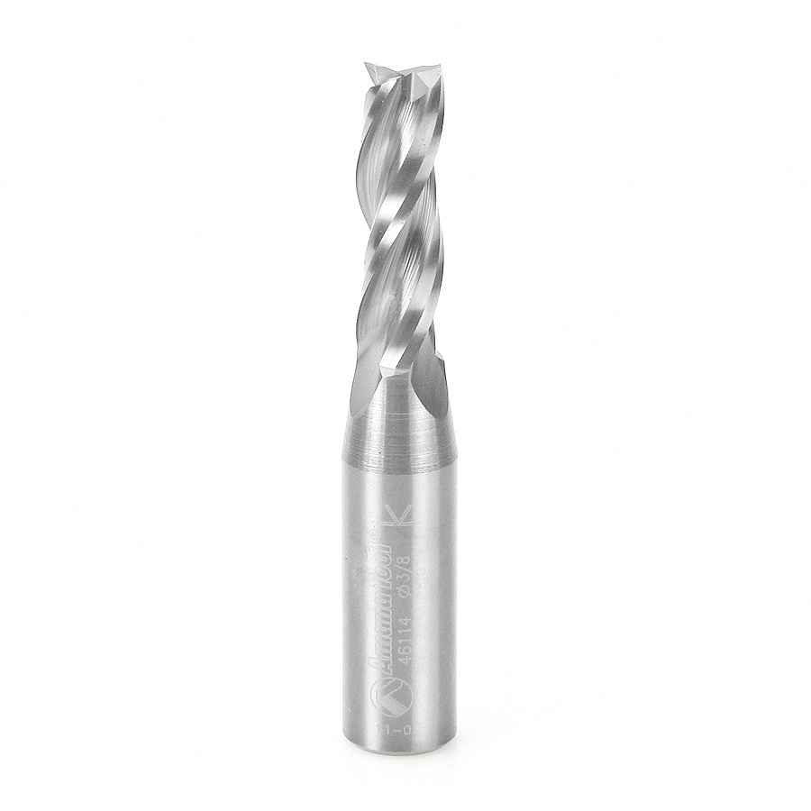 46114 Solid Carbide Spiral Plunge 3/8 Dia x 1-1/4 x 3/8 Inch Shank Up-Cut, 3-Flute