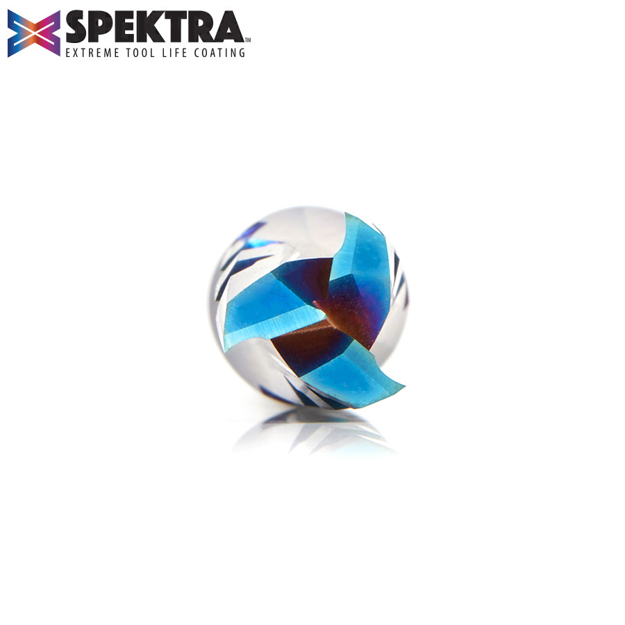 46151-K Solid Carbide CNC Spektra™ Extreme Tool Life Coated Spiral Phenolic, Resin and Composite with Chipbreaker 3/8 Dia x 1 x 3/8 Shank x 3 Inch Long Slow Helix Up-Cut Router Bit