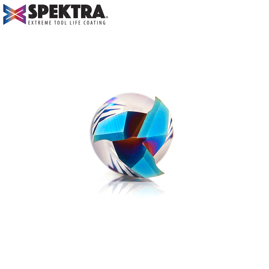 46153-K Solid Carbide CNC Spektra™ Extreme Tool Life Coated Spiral Phenolic, Resin and Composite with Chipbreaker 1/2 Dia x 1-1/4 x 1/2 Shank x 3-1/2 Inch Long Slow Helix Up-Cut Router Bit