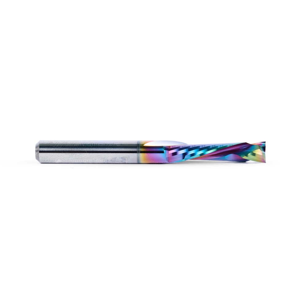 46170-DLC CNC Solid Carbide Compression Spiral Diamond-Like Carbon (DLC) Coated for Solid Wood 1/4 Dia x 7/8 x 1/4 Inch Shank