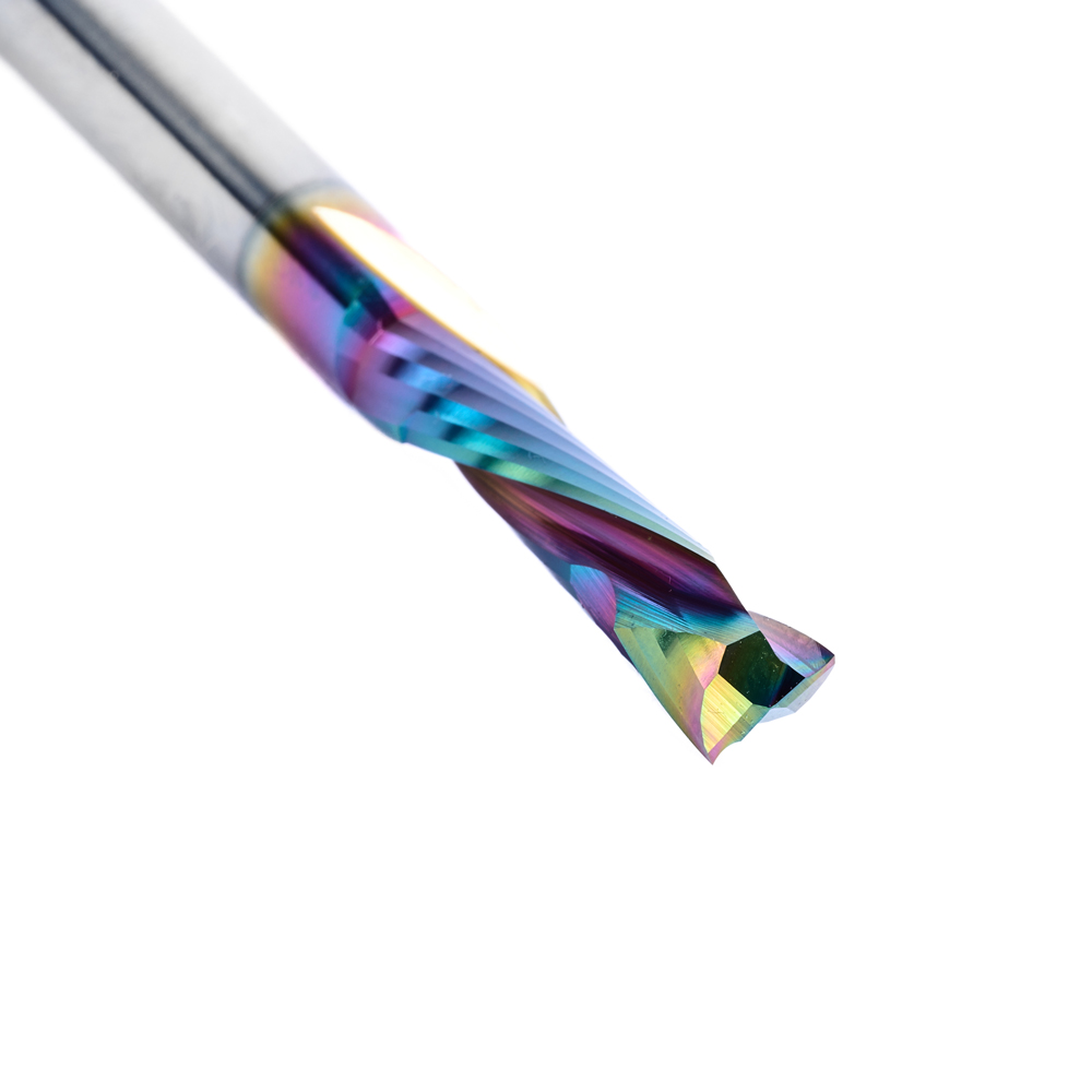 46170-DLC CNC Solid Carbide Compression Spiral Diamond-Like Carbon (DLC) Coated for Solid Wood 1/4 Dia x 7/8 x 1/4 Inch Shank